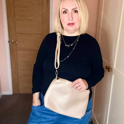 Molten Gold Slouch Bag + Pouch Duo