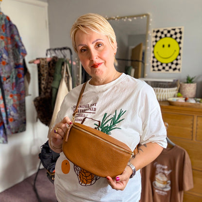 Cognac Medium Leather Bum Bag