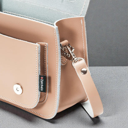 Handmade Leather Micro Satchel - Iced Coffee