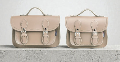 Handmade Leather Micro Satchel - Iced Coffee