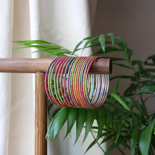 Indian Rainbow Glitter Bangles