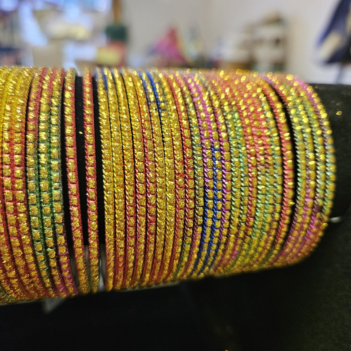 Indian Rainbow Glitter Bangles