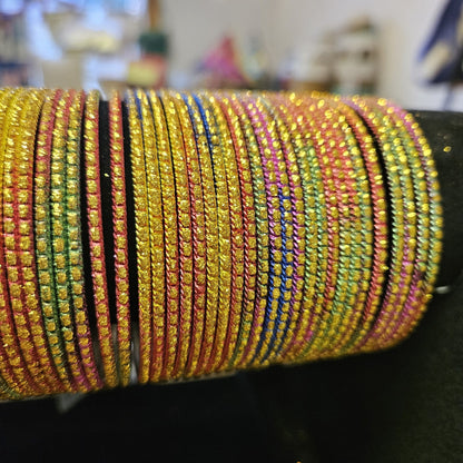 Indian Rainbow Glitter Bangles
