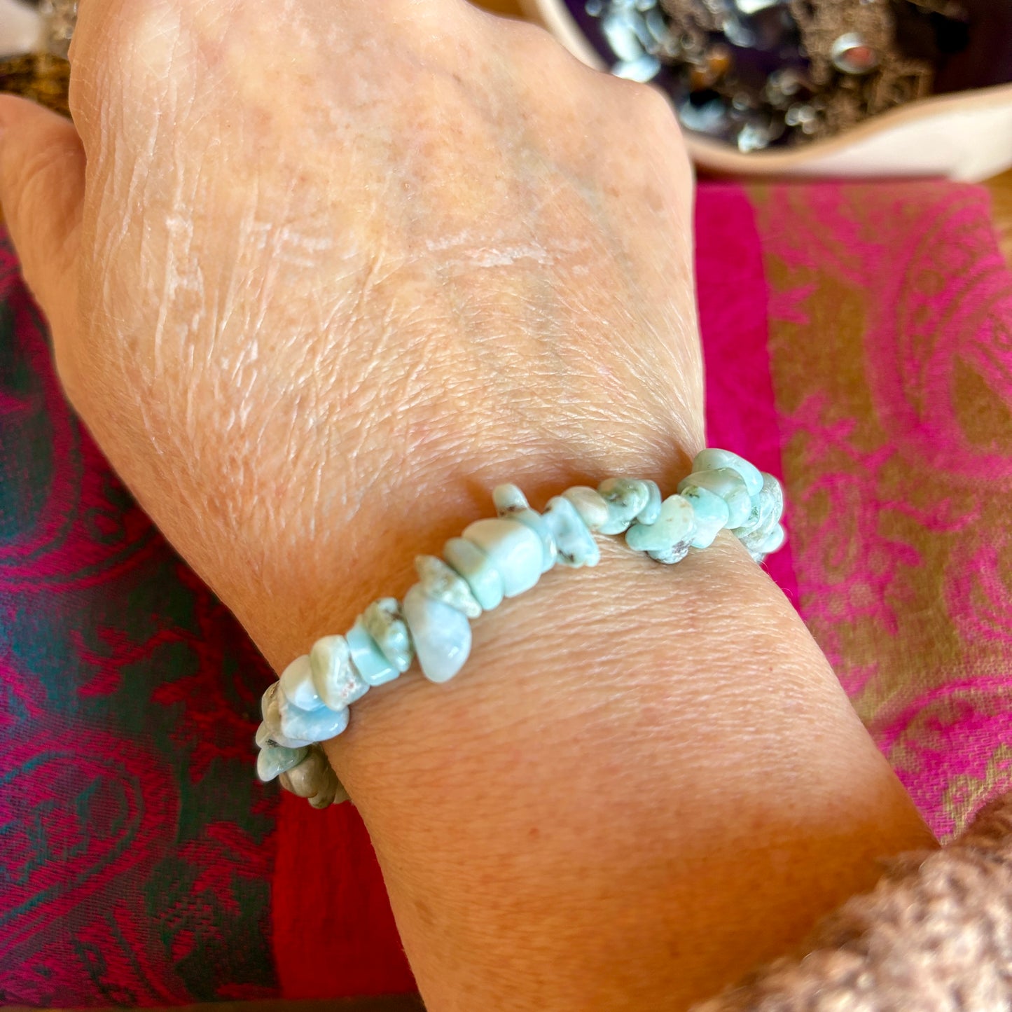 Larimar Crystal Chipstone Bracelet
