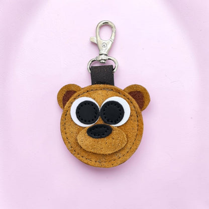 Brown Bear Handmade Tannery Leather Bag Charm