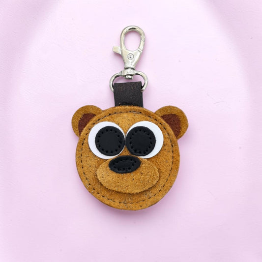 Brown Bear Handmade Tannery Leather Bag Charm