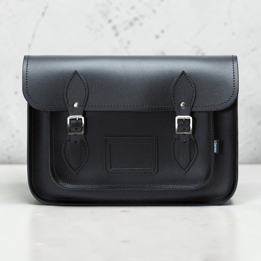 Handmade Leather Satchel - Black
