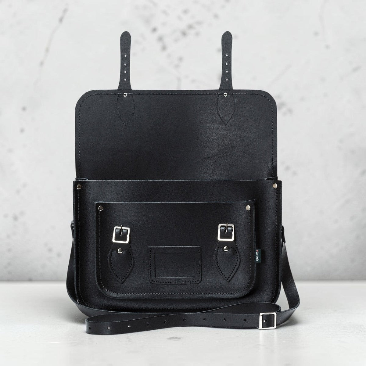 Handmade Leather Satchel - Black