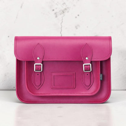 Handmade Leather Satchel - Magenta
