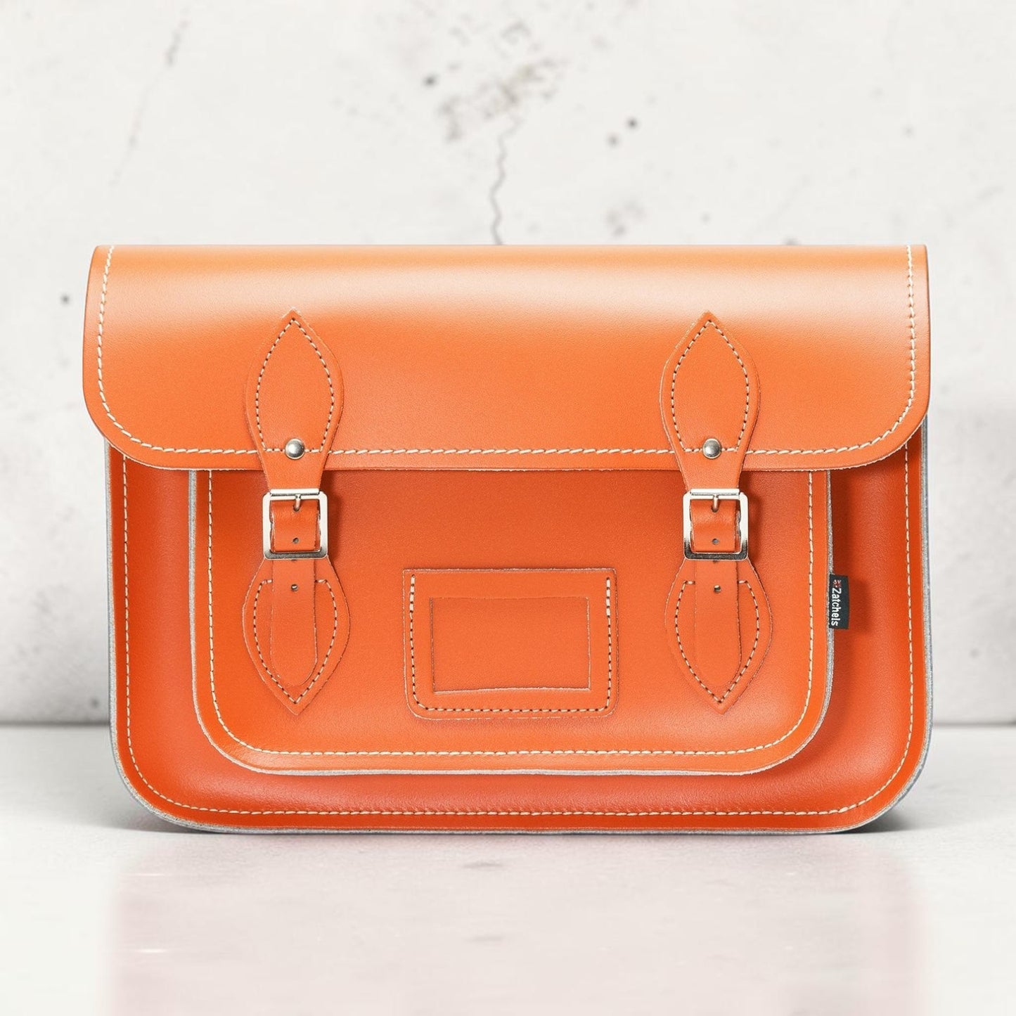 Handmade Leather Satchel - Orange