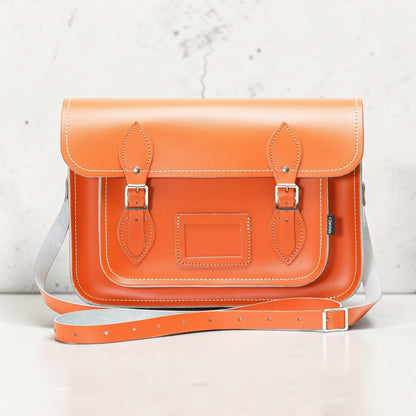 Handmade Leather Satchel - Orange