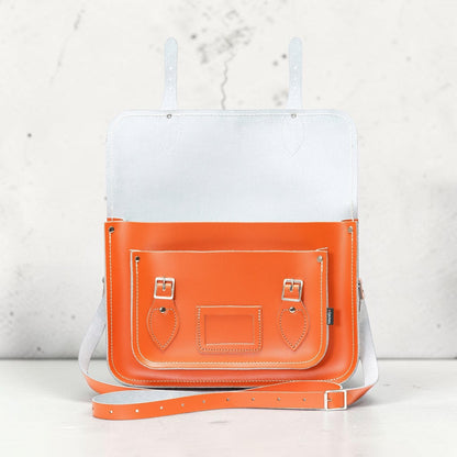 Handmade Leather Satchel - Orange