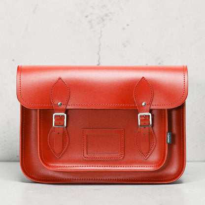 Handmade Leather Satchel - Pillar Box Red