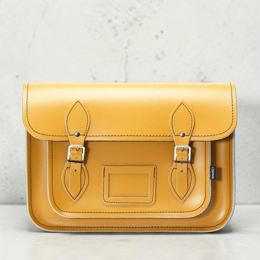 Handmade Leather Satchel - Yellow Ochre