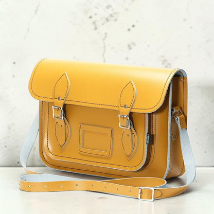 Handmade Leather Satchel - Yellow Ochre