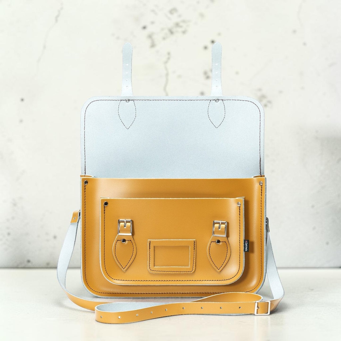 Handmade Leather Satchel - Yellow Ochre
