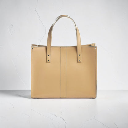 Handmade Leather Shopper - Iced Coffee