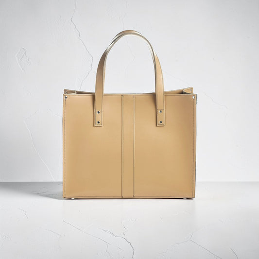 Handmade Leather Shopper - Iced Coffee