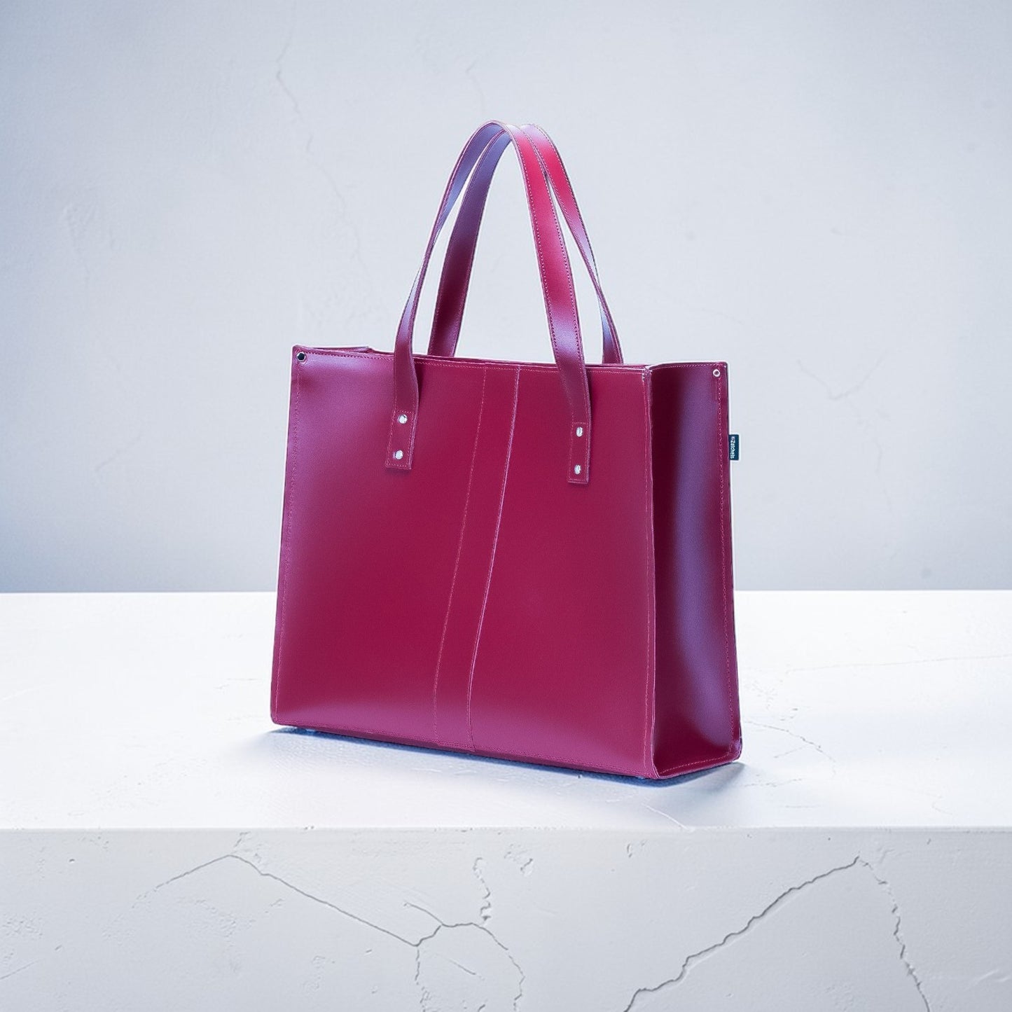 Handmade Leather Shopper - Magenta