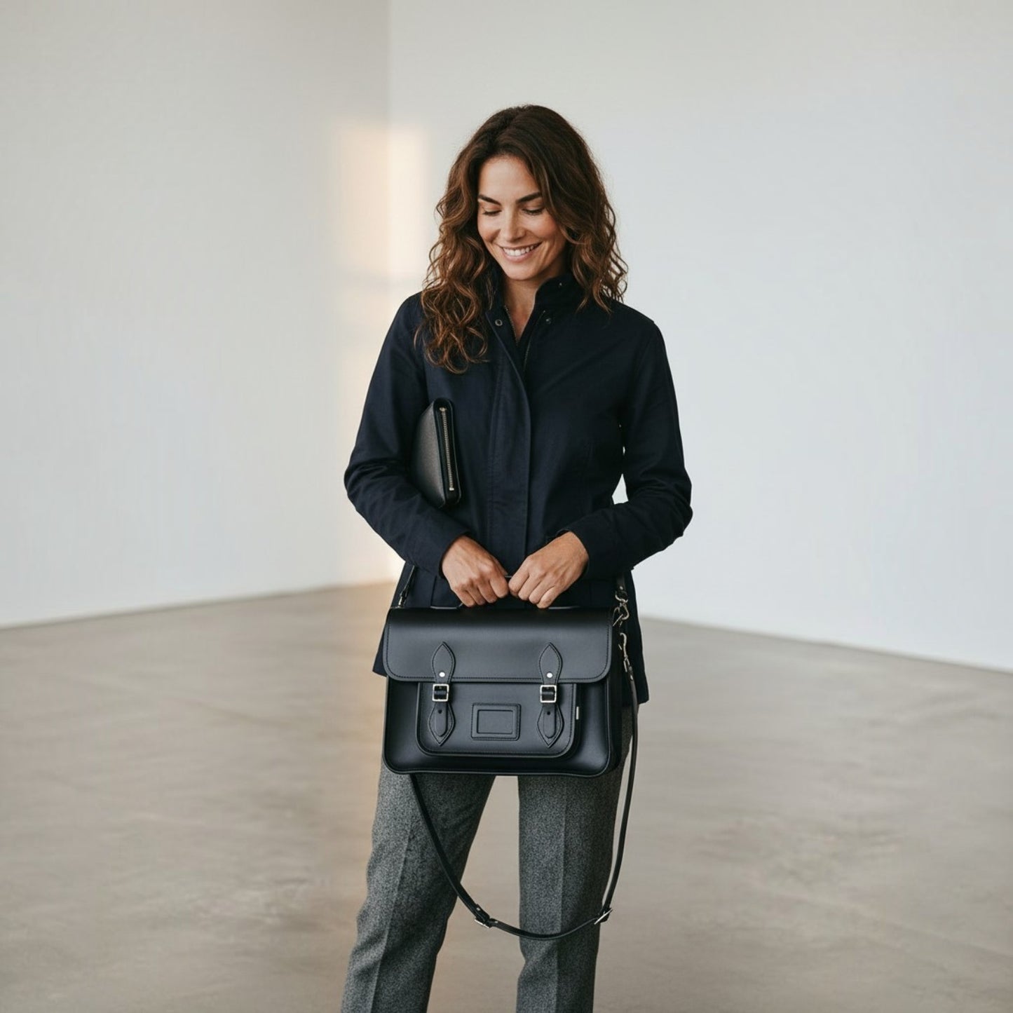 Handmade Leather Satchel - Black