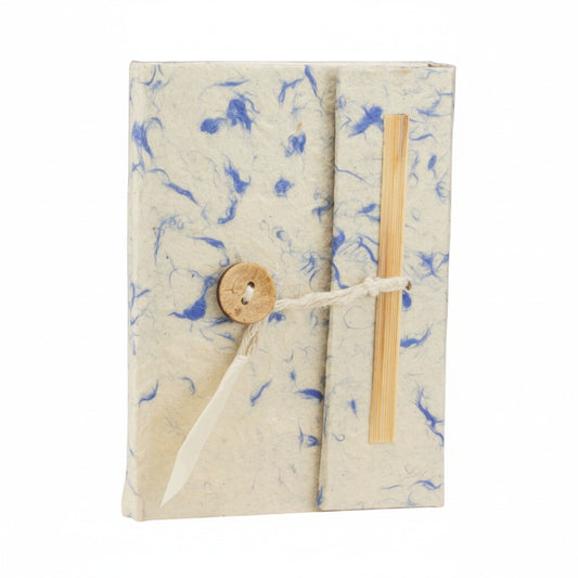 Lokta Paper Mixed Blue Cotton Notebook – Mini