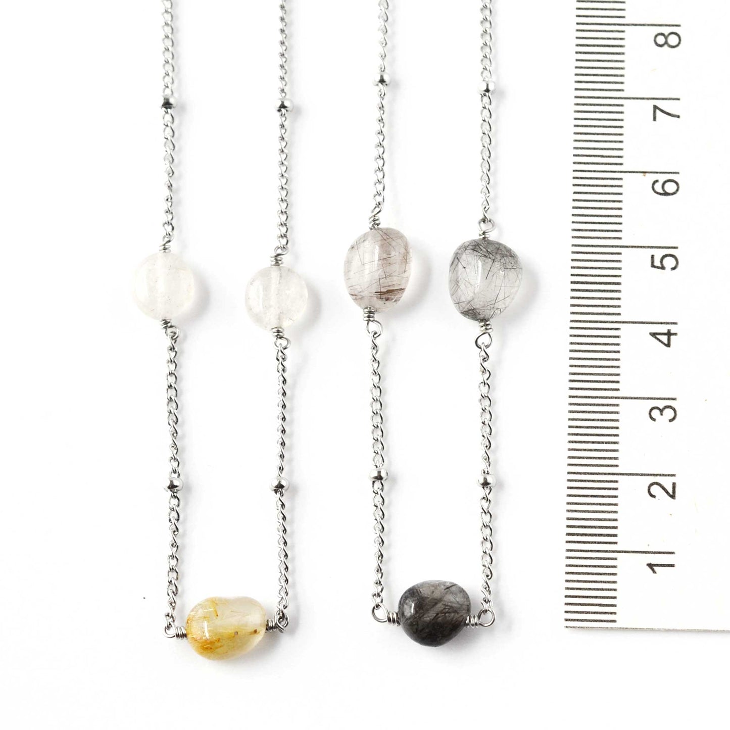 Long Quartz Gemstone Necklace