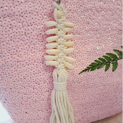 Macrame Seashell Bag Charm