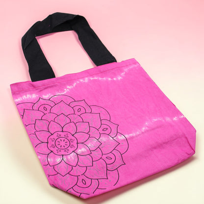 Magenta Mandala Tie-Dye Cotton Bag