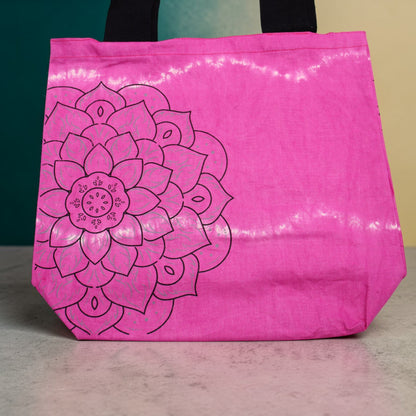 Magenta Mandala Tie-Dye Cotton Bag