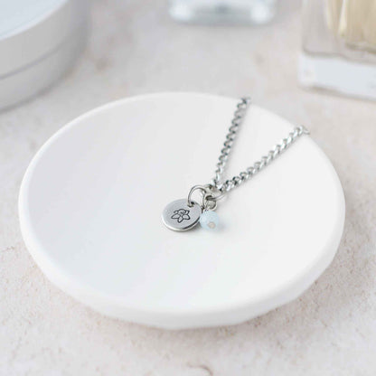 March Birthflower With Birthstone Necklace
