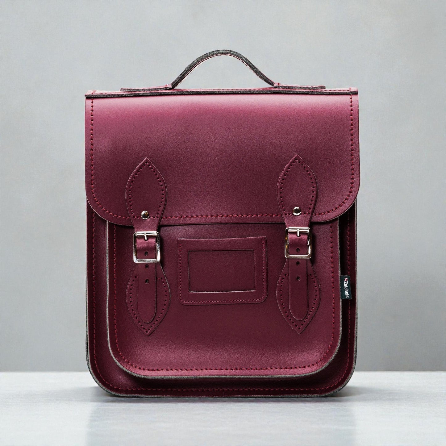 Handmade Leather City Backpack - Marsala Red