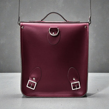 Handmade Leather City Backpack - Marsala Red