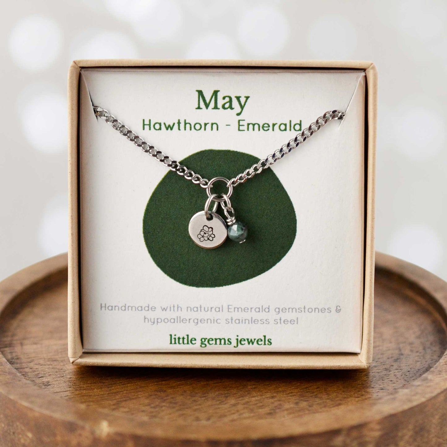 May Birthflower With Birthstone Necklace