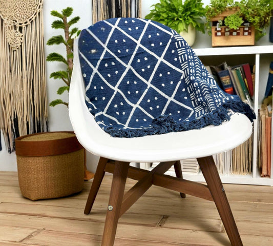 Artisan Indigo Throw - Midnight Heerak Design