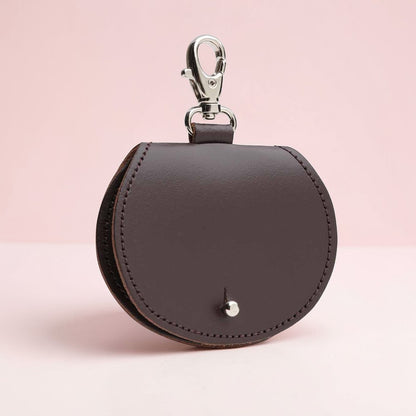 Mini Saddle Bag Coin Purse Charm - Dark Brown