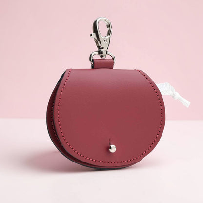 Mini Saddle Bag Coin Purse Charm - Oxblood