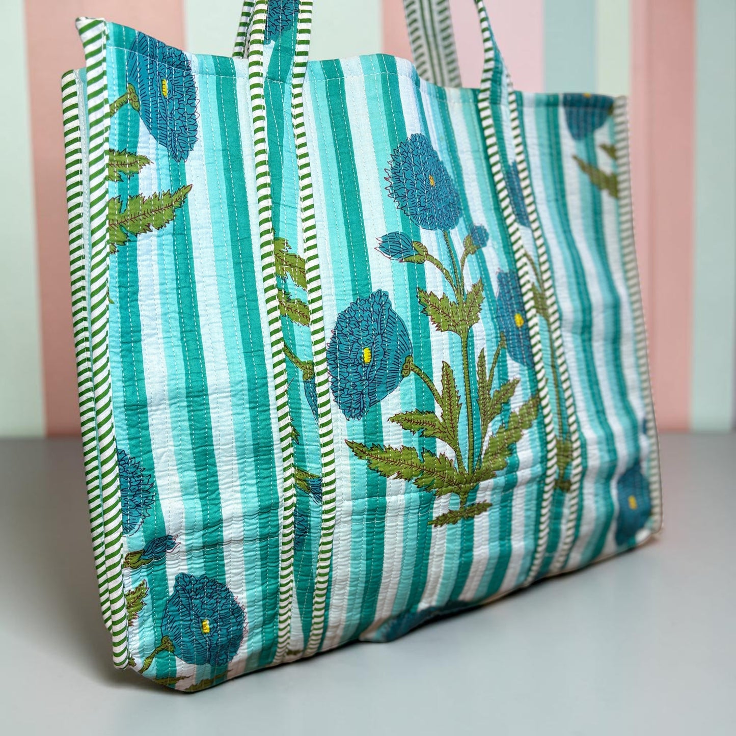 Mira Boho Turquoise Kantha Bag