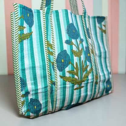 Mira Boho Turquoise Kantha Bag