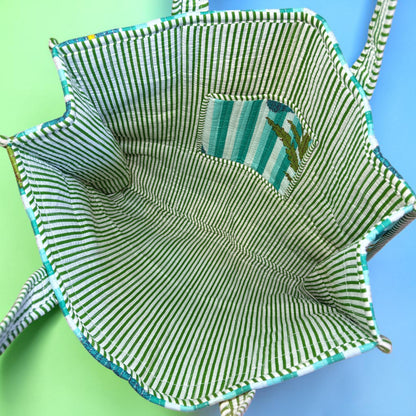 Mira Boho Turquoise Kantha Bag