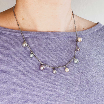 Faux Pearl Charms Necklace