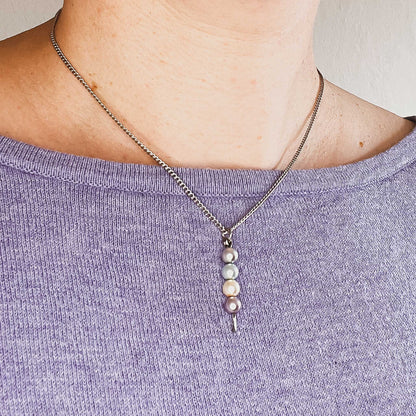 Faux Pearl Stack Pendant Necklace