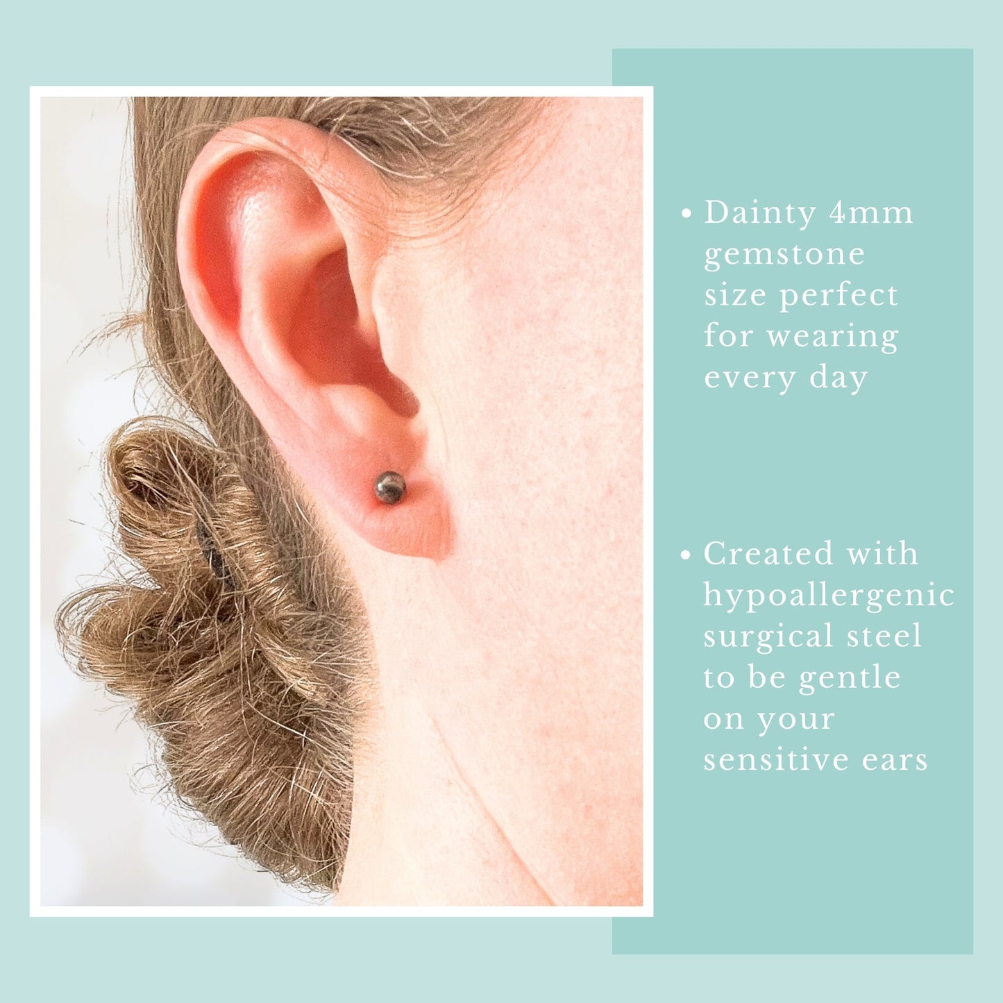 4mm Leopardskin Jasper Ball Studs