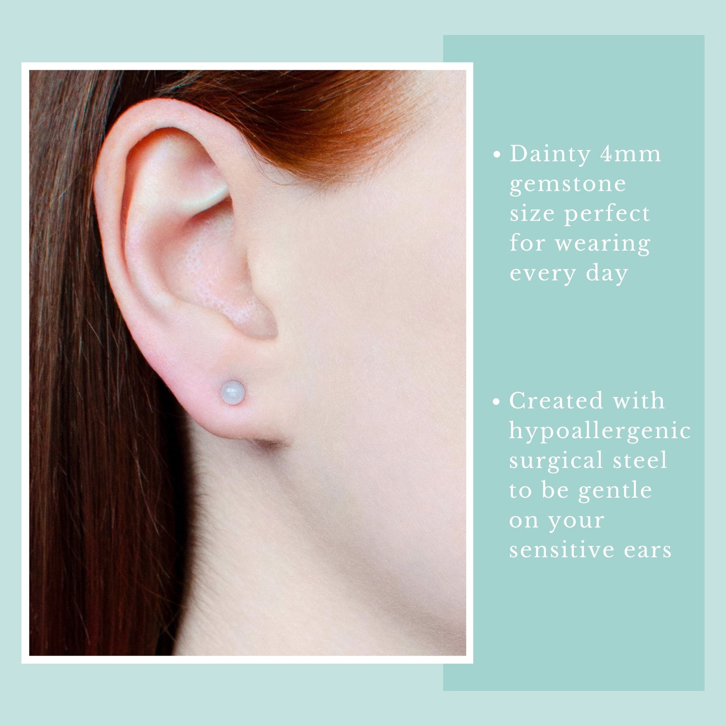 4mm Rose Quartz Ball Studs