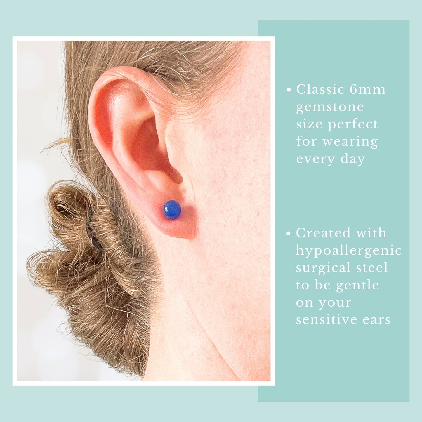 6mm Blue Onyx Ball Studs