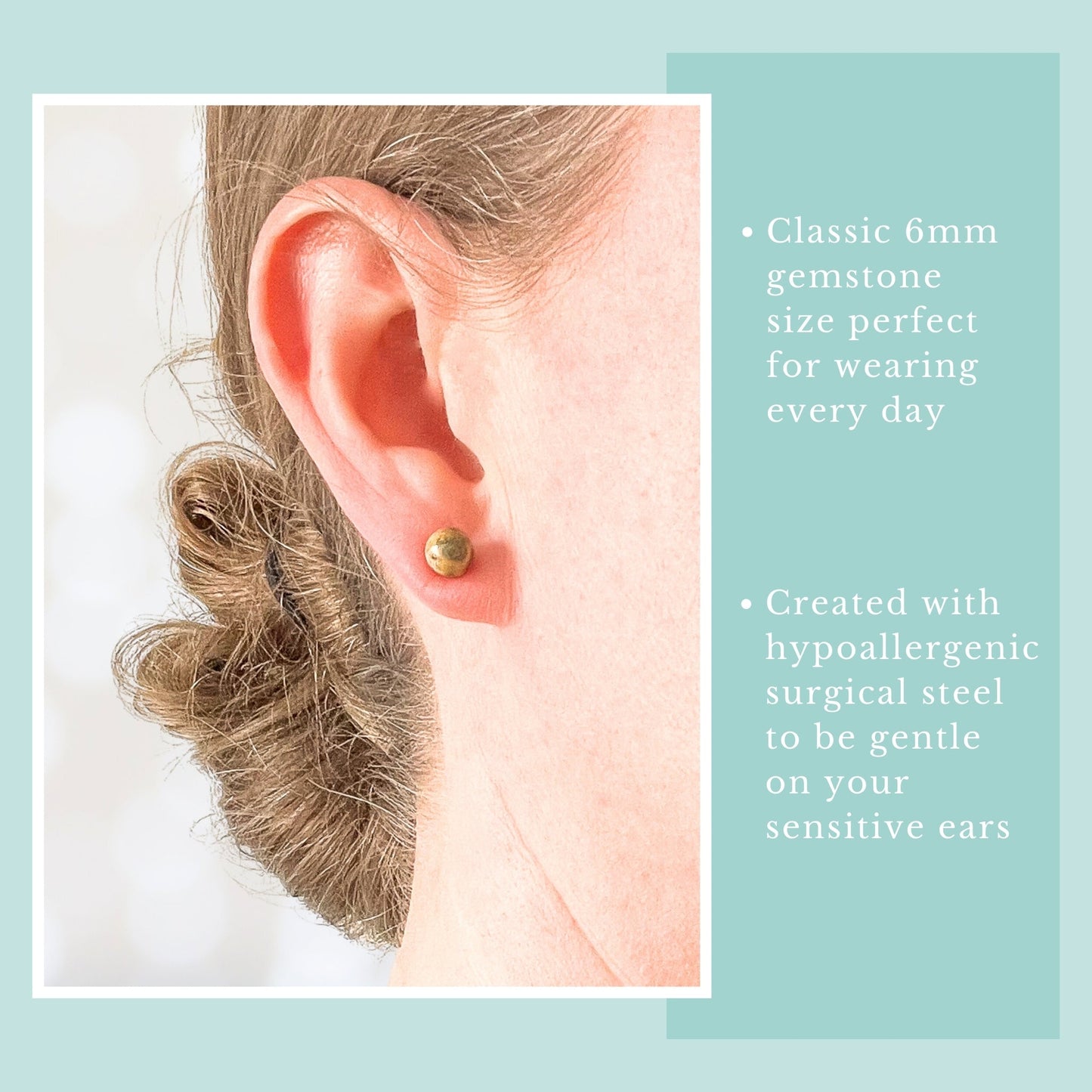 6mm Leopardskin Jasper Ball Studs