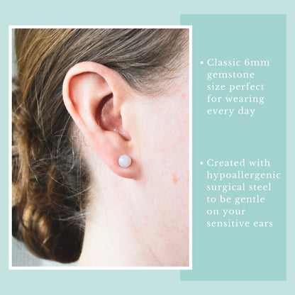 6mm Rose Quartz Ball Studs