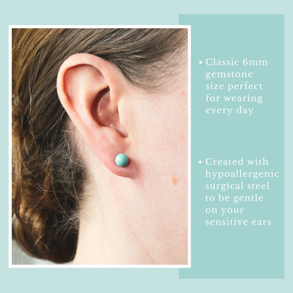 6mm Turquoise Ball Studs