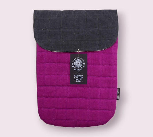 Quilted Tech Pouch In Mulberry