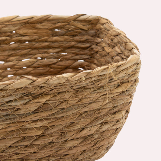 Natural Seagrass Square Baskets - Set of 3