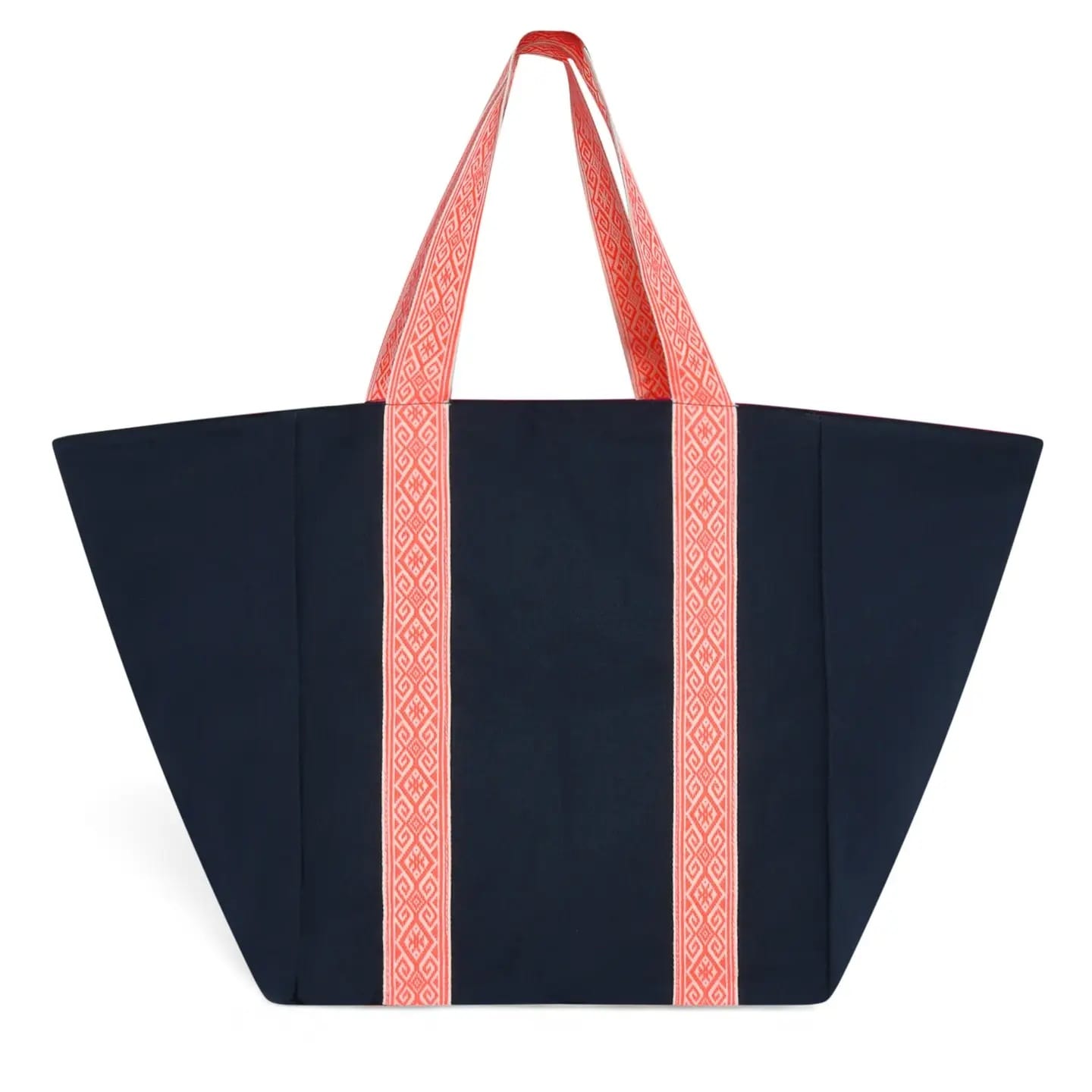 Navy & Neon Orange Tote Bag